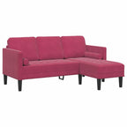 Sofa Set Wine red 173 x 131 x 67 cm Velvet