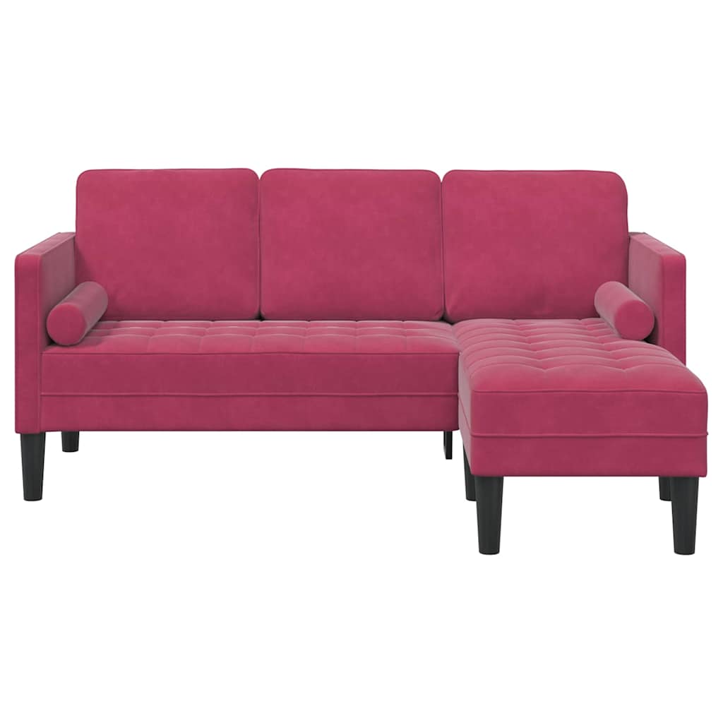 Sofa Set Wine red 173 x 131 x 67 cm Velvet