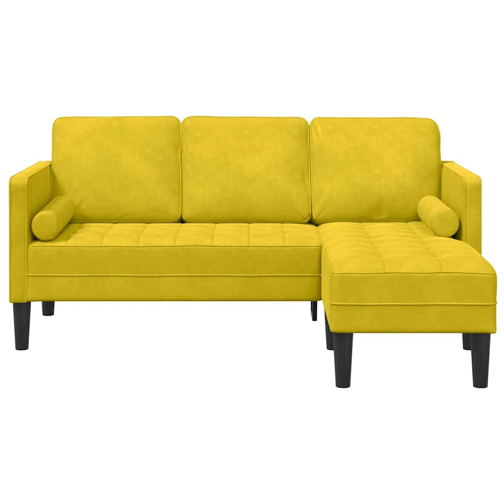 Sofa Set Yellow 173 x 131 x 67 cm Velvet