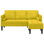 Sofa Set Yellow 173 x 131 x 67 cm Velvet