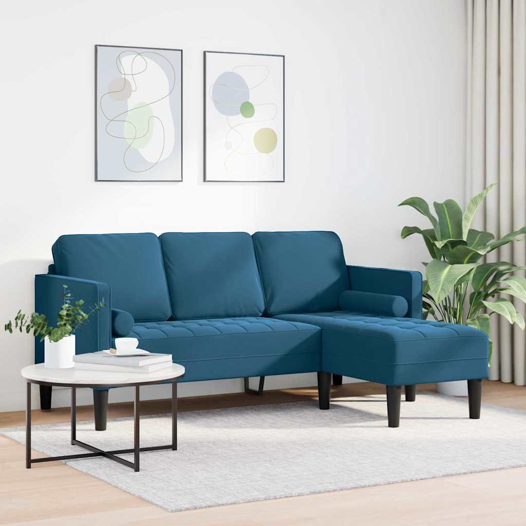 Sofa Set Blue 173 x 131 x 67 cm Velvet