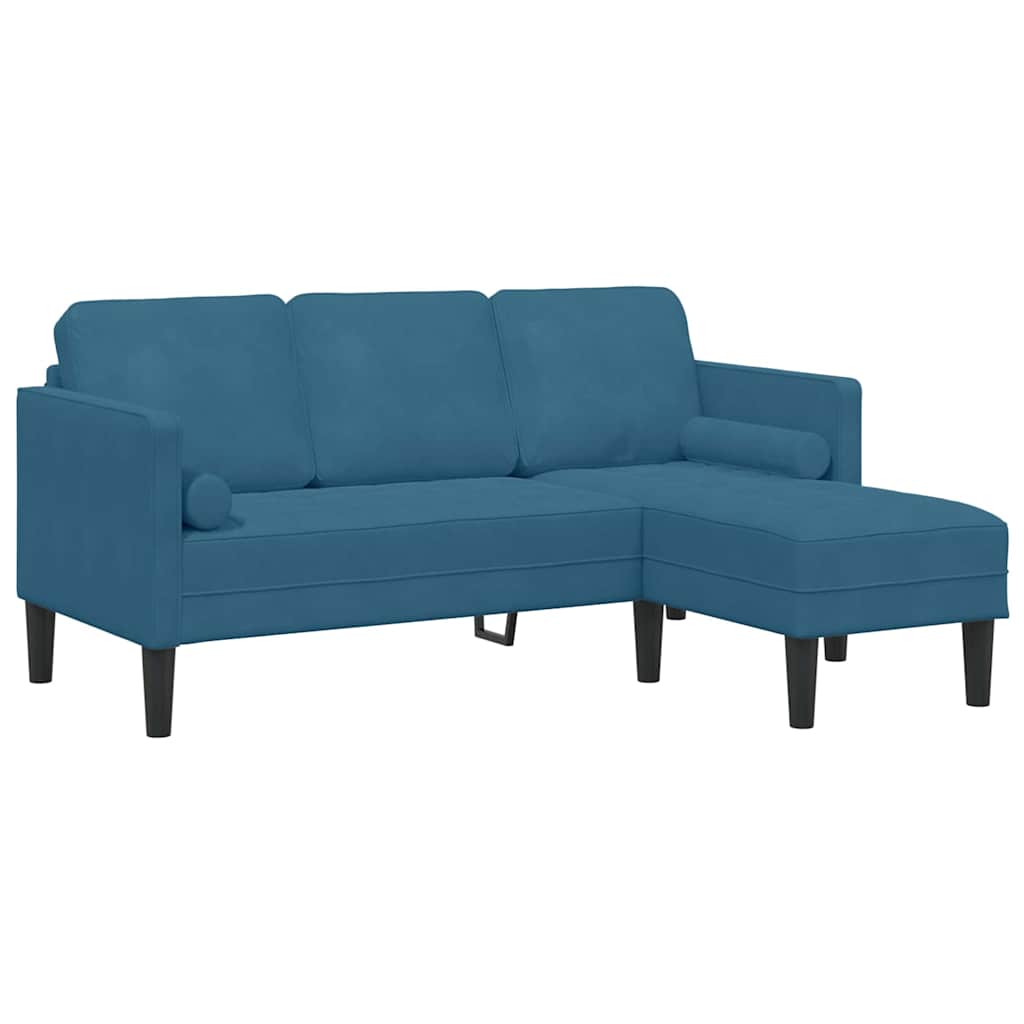 Sofa Set Blue 173 x 131 x 67 cm Velvet