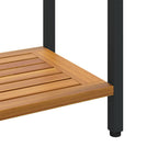 Outdoor Table with Storage Natural and Black 80 x 35 x 75 cm