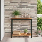 Outdoor Table with Storage Natural and Black 80 x 35 x 75 cm