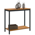 Outdoor Table with Storage Natural and Black 80 x 35 x 75 cm