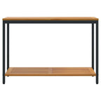 Outdoor Table with Storage Natural and Black 110 x 35 x 75 cm