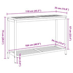 Outdoor Table with Storage Natural and Black 110 x 35 x 75 cm