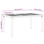 Outdoor Table Natural and Grey 150 x 90 x 75 cm