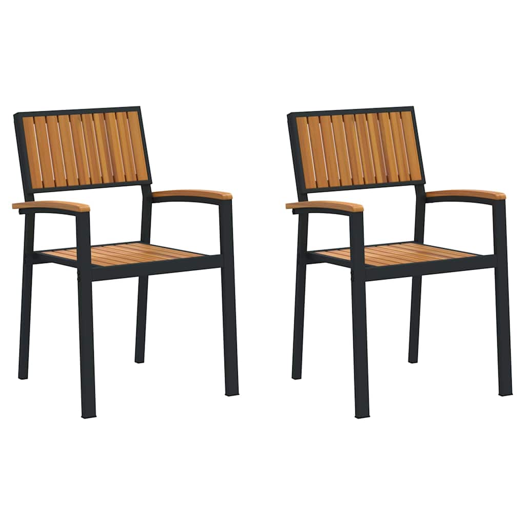 Stacking Chair 2 pcs Brown 56 x 57 x 87 cm Solid Acacia Wood