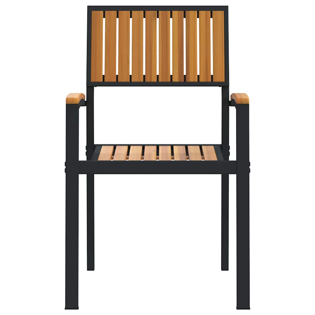 Stacking Chair 2 pcs Brown 56 x 57 x 87 cm Solid Acacia Wood