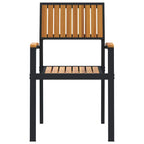 Stacking Chair 2 pcs Brown 56 x 57 x 87 cm Solid Acacia Wood