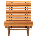 Lounger 2-person 2 pcs Brown 154 x 60 x 74 cm Solid Acacia Wood