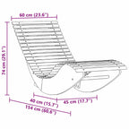 Lounger 2-person 2 pcs Brown 154 x 60 x 74 cm Solid Acacia Wood