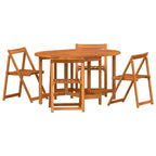 Garden Table Folding 5 pcs Brown Solid Acacia Wood