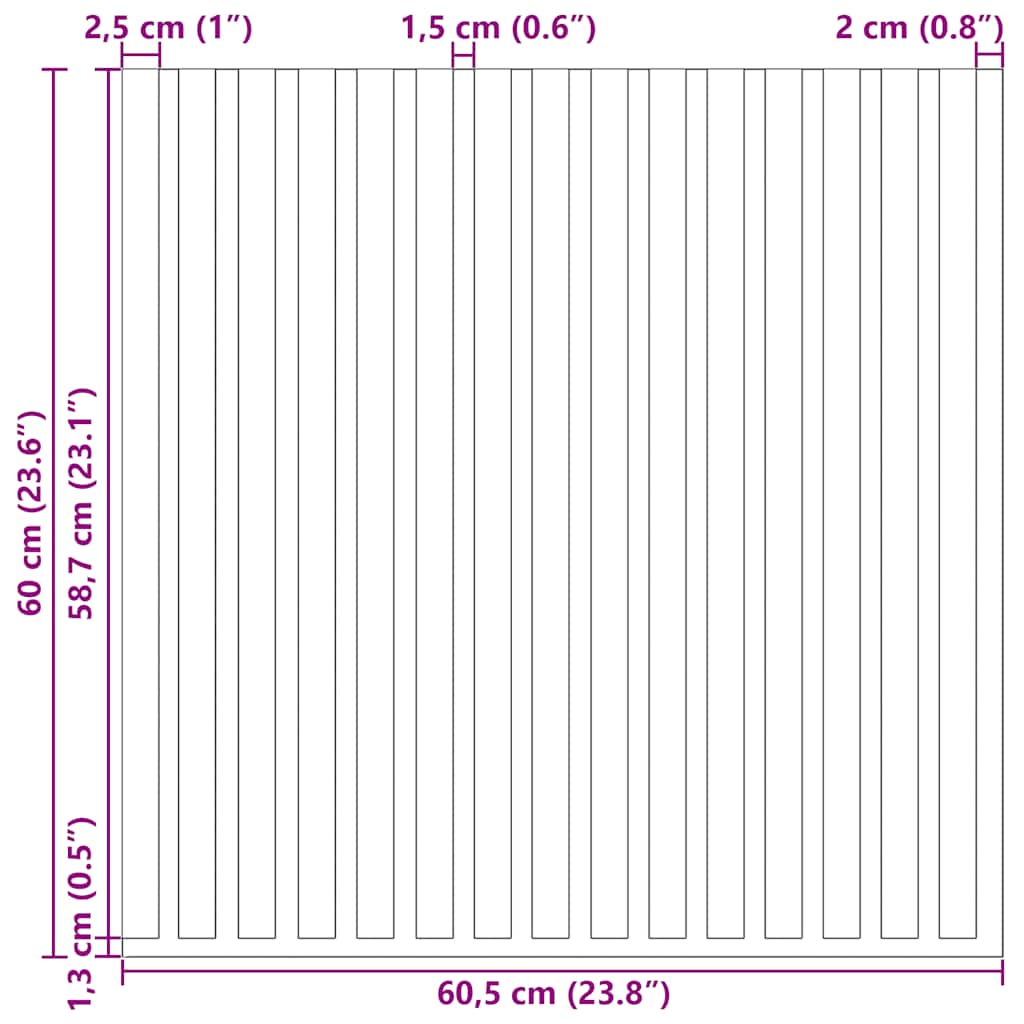 Acoustic Wall Panels 2 pcs Slatted 60.5x60 cm Oak Veneer