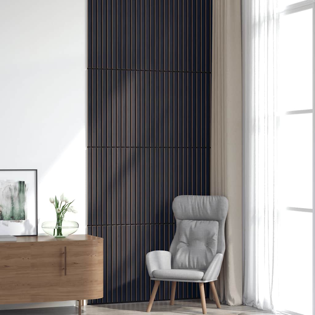 Acoustic Wall Panels 8 pcs Slatted 60.5x60 cm Oak Veneer