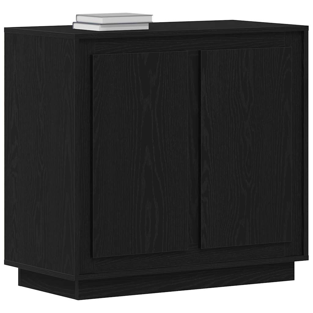Sideboard Black Oak 80 x 40 x 75 cm Engineered Wood