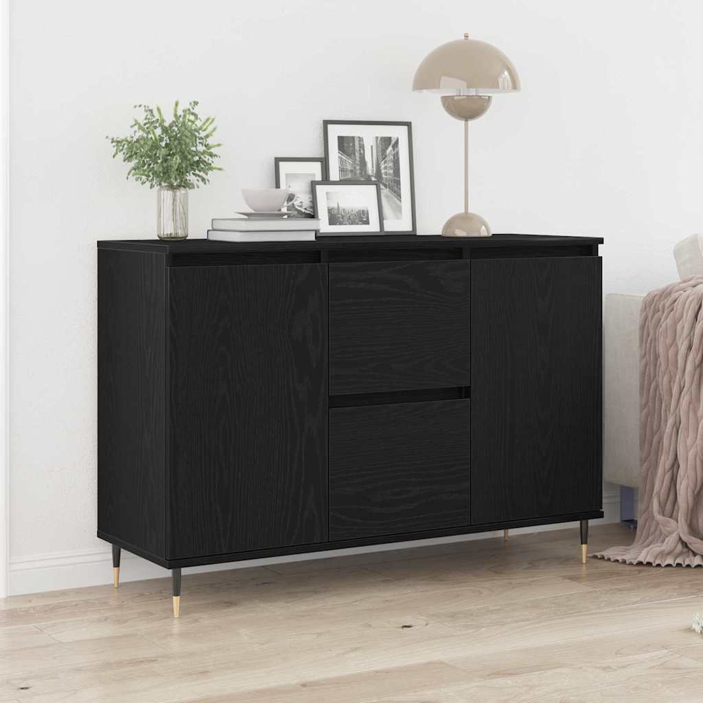 Sideboard Black Oak 101.5 x 35 x 70 cm Engineered Wood