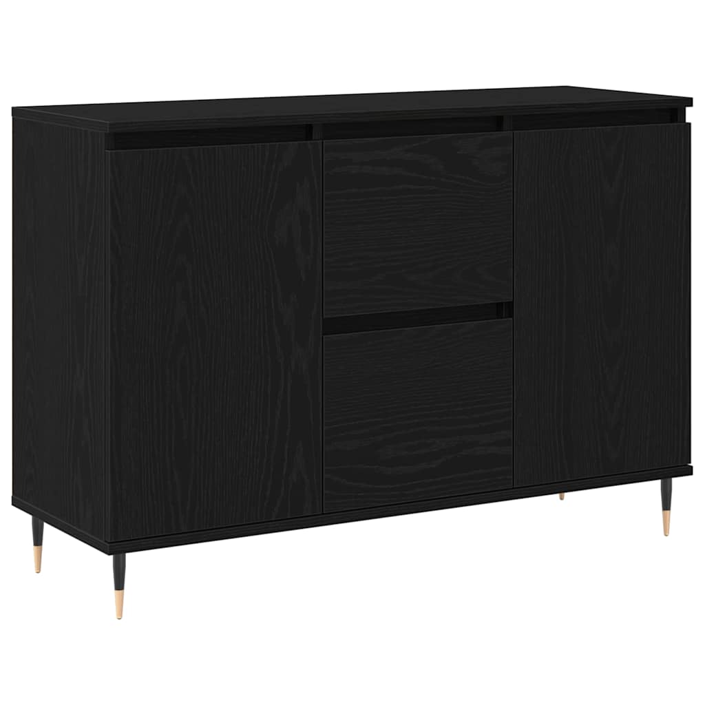 Sideboard Black Oak 101.5 x 35 x 70 cm Engineered Wood