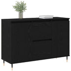 Sideboard Black Oak 101.5 x 35 x 70 cm Engineered Wood