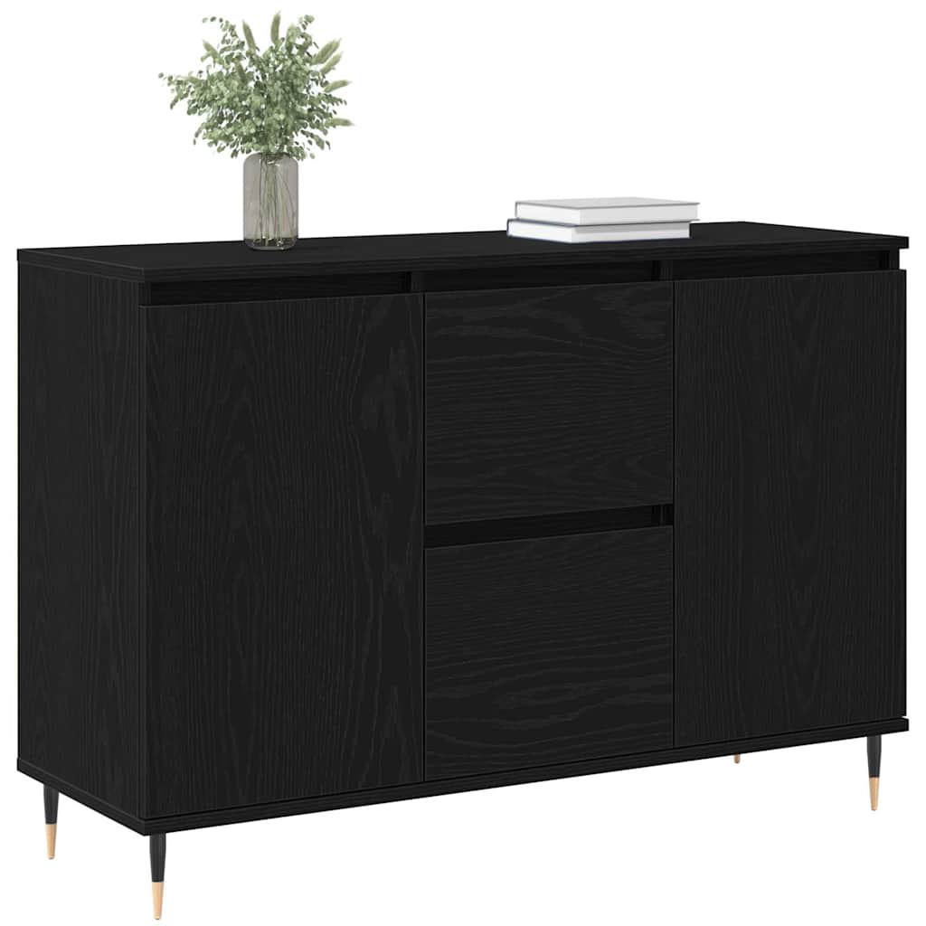 Sideboard Black Oak 101.5 x 35 x 70 cm Engineered Wood