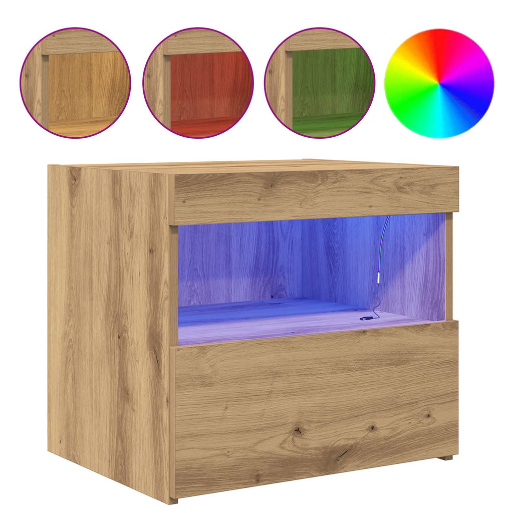 Bedside Cabinet Artisan Oak 50 x 40 x 45 cm Engineered Wood