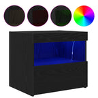 Bedside Cabinet Black Oak 50 x 40 x 45 cm Engineered Wood