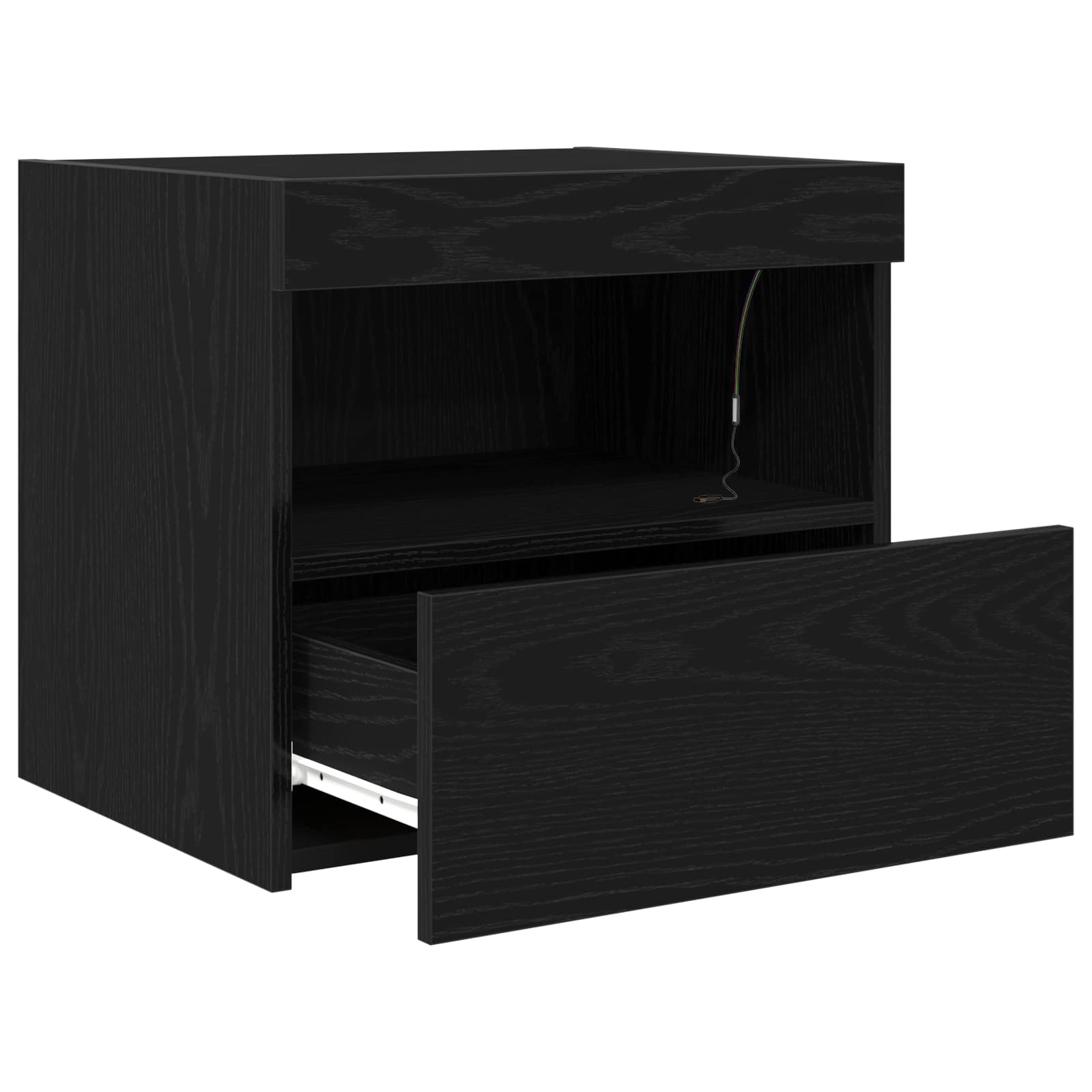 Bedside Cabinet Black Oak 50 x 40 x 45 cm Engineered Wood