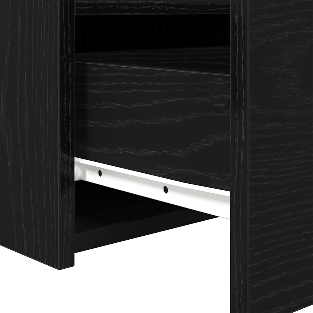 Bedside Cabinet 2 pcs Black Oak 50 x 40 x 45 cm Engineered Wood