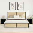 Bedside Cabinet 2 pcs Black Oak 50 x 40 x 45 cm Engineered Wood