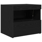 Bedside Cabinet 2 pcs Black Oak 50 x 40 x 45 cm Engineered Wood
