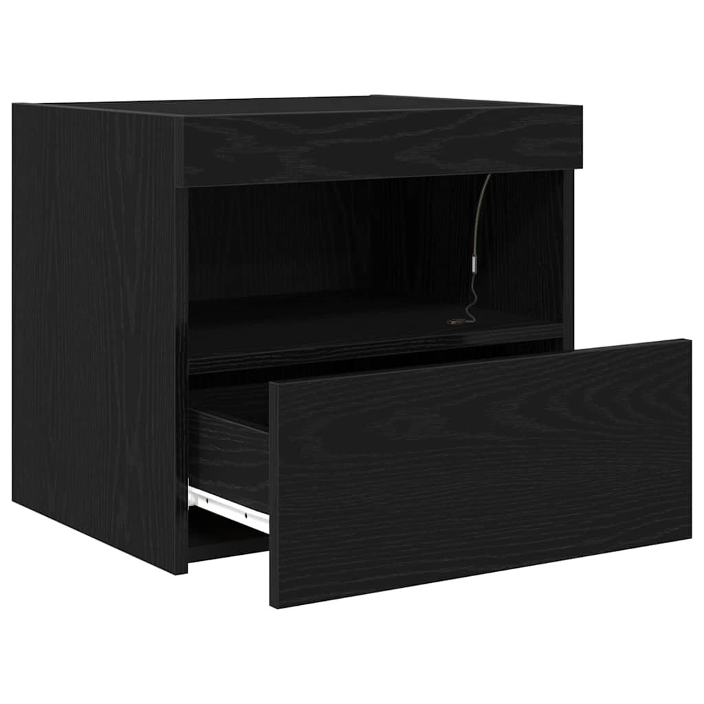 Bedside Cabinet 2 pcs Black Oak 50 x 40 x 45 cm Engineered Wood