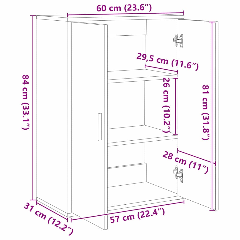 Sideboard Artisan Oak 60 x 31 x 84 cm Engineered Wood