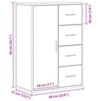 Sideboard Artisan Oak 60 x 31 x 84 cm Engineered Wood