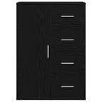 Sideboard with Drawer Black Oak 60 x 31 x 84 cm Engineered Wood