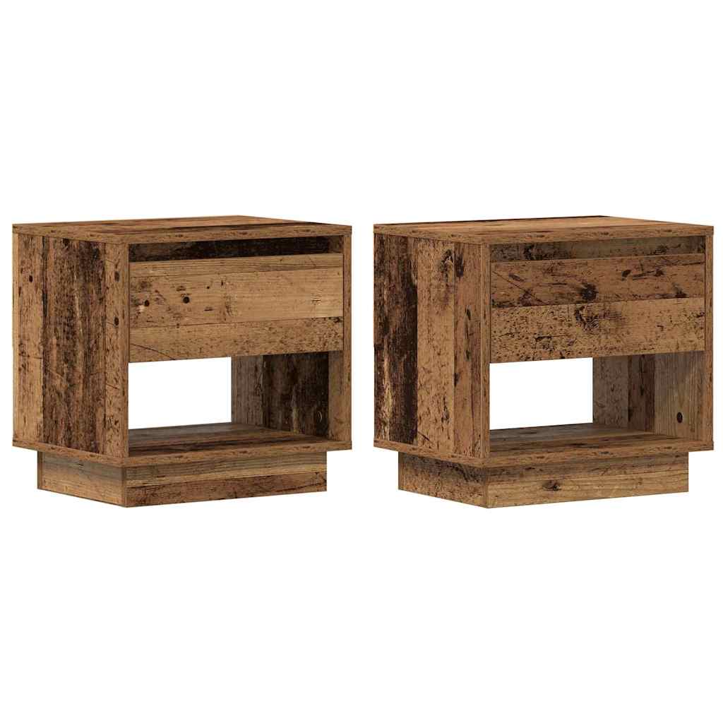 Nightstand 2 pcs Old Wood 45 x 34 x 44 cm Engineered Wood