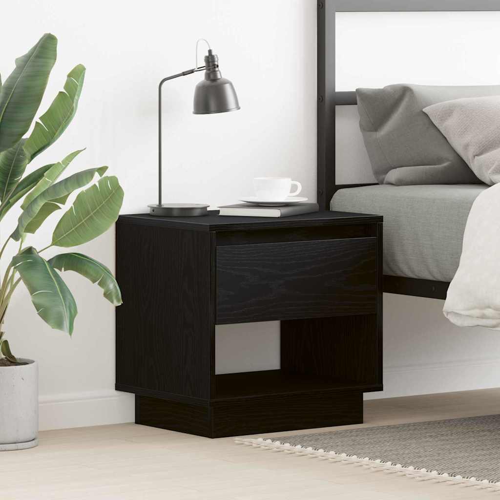 Nightstand Black Oak 45 x 34 x 44 cm Engineered Wood