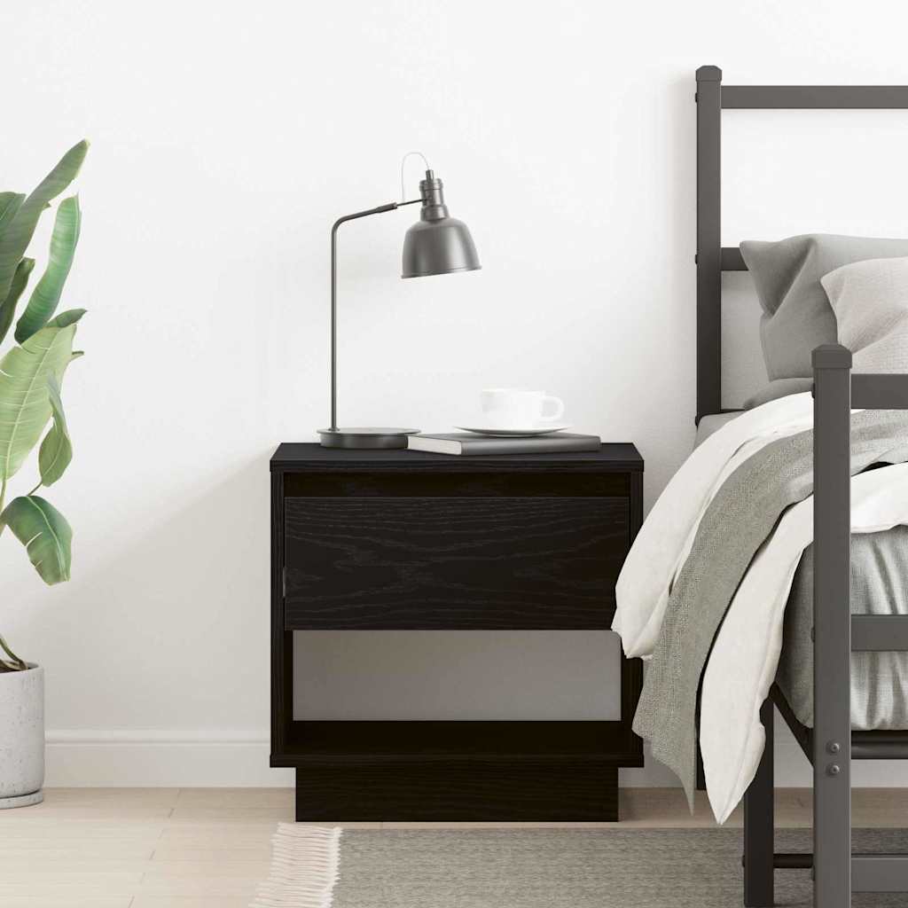 Nightstand Black Oak 45 x 34 x 44 cm Engineered Wood