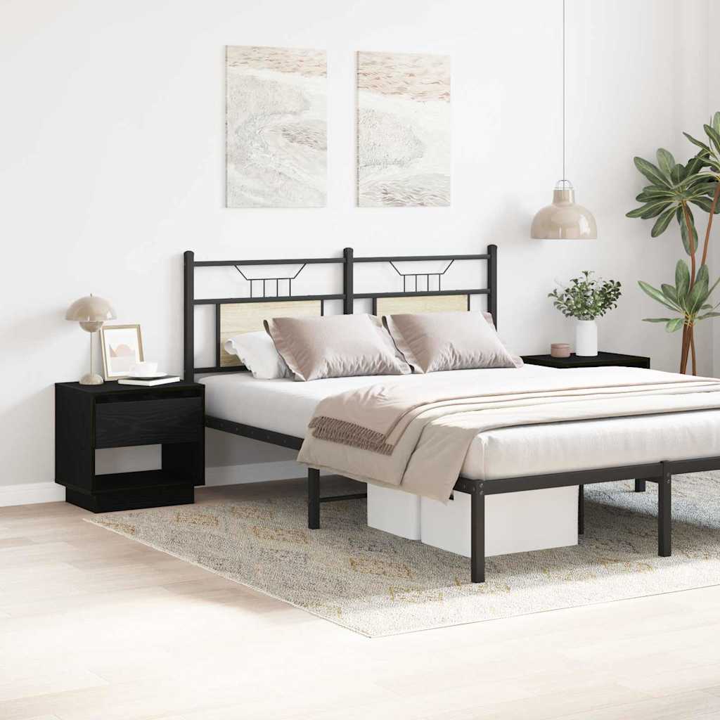 Nightstand 2 pcs Black Oak 45 x 34 x 44 cm Engineered Wood