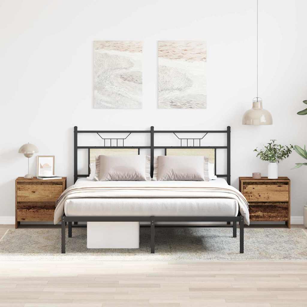 Bedside Cabinet with Drawer 2 pcs Old Wood 45 x 34 x 44.5 cm