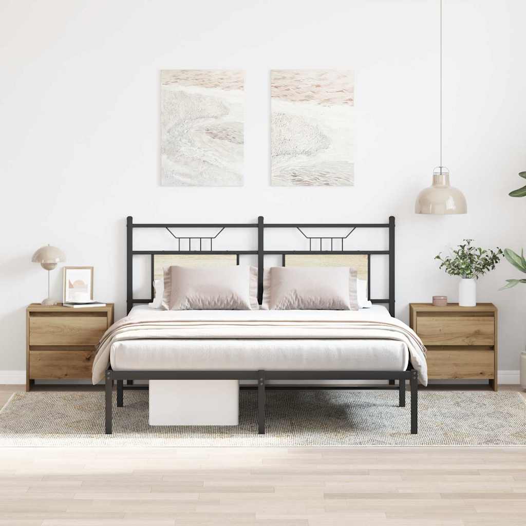 Bedside Cabinet with Drawer 2 pcs Artisan Oak 45 x 34 x 44.5 cm