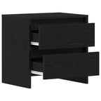 Bedside Cabinet with Drawer 2 pcs Black Oak 45 x 34 x 44.5 cm
