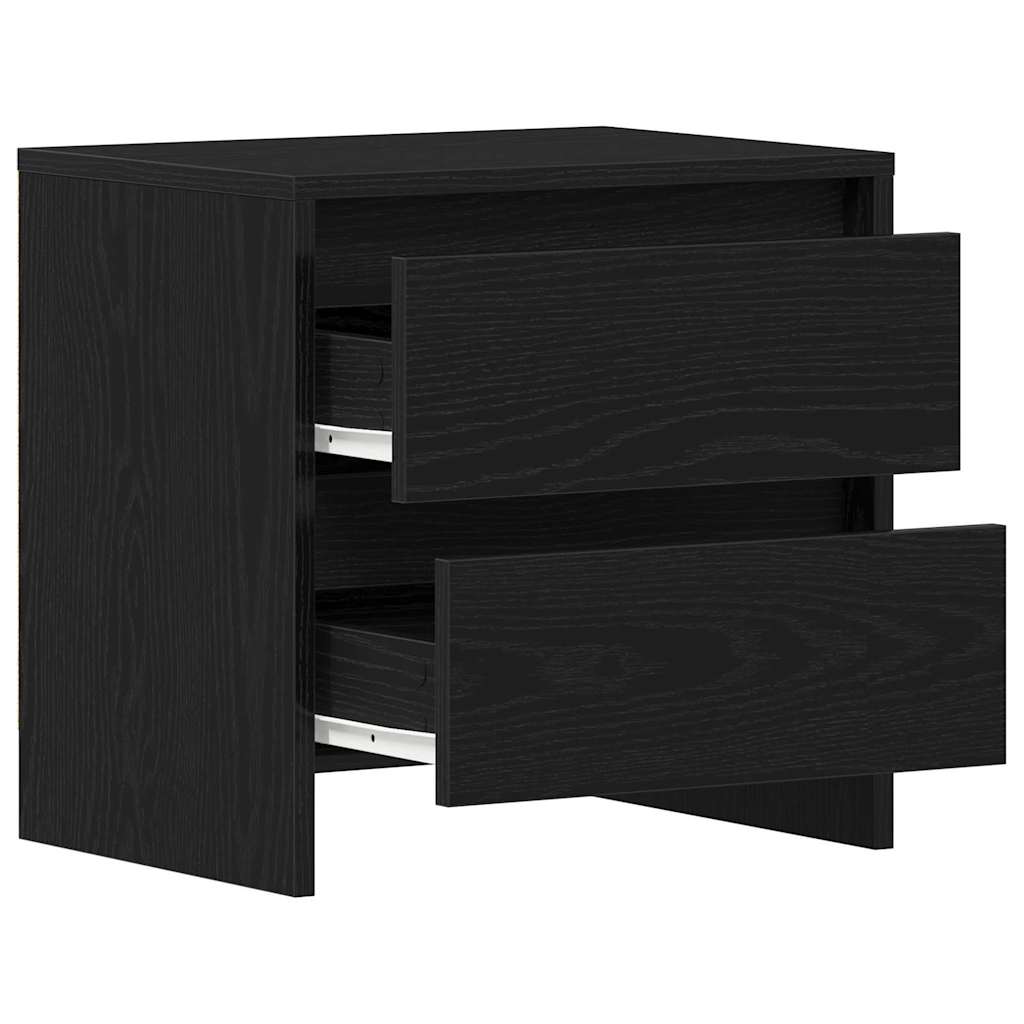 Bedside Cabinet with Drawer 2 pcs Black Oak 45 x 34 x 44.5 cm