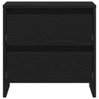 Bedside Cabinet with Drawer 2 pcs Black Oak 45 x 34 x 44.5 cm