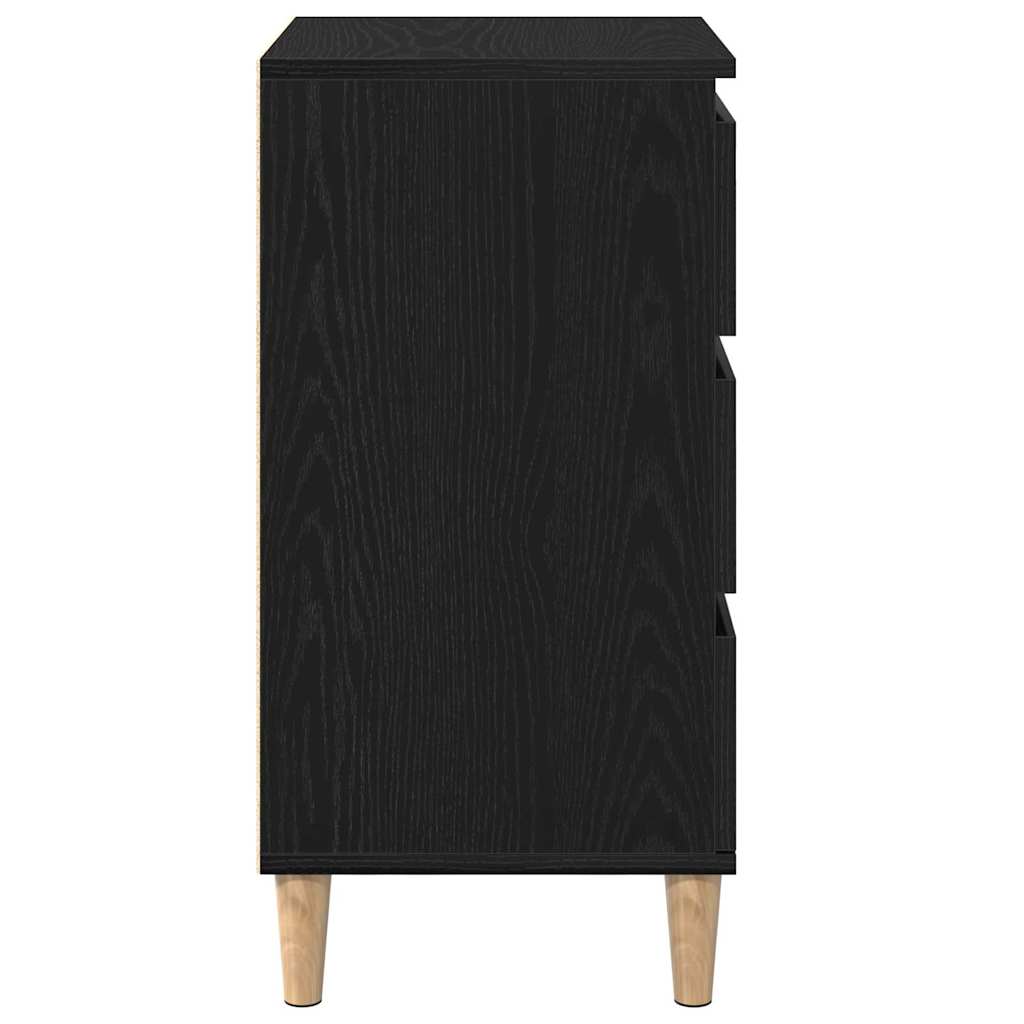 Bedside Cabinet Black Oak 40 x 35 x 70 cm Engineered Wood