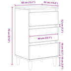 Bedside Cabinet Black Oak 40 x 35 x 70 cm Engineered Wood