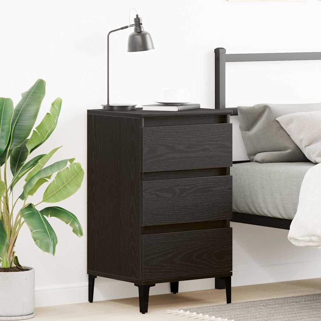 Bedside Cabinet Black Oak 45 x 35 x 44 cm Engineered Wood