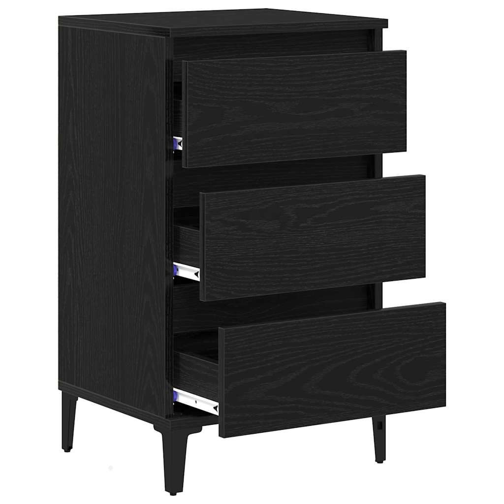 Bedside Cabinet Black Oak 45 x 35 x 44 cm Engineered Wood