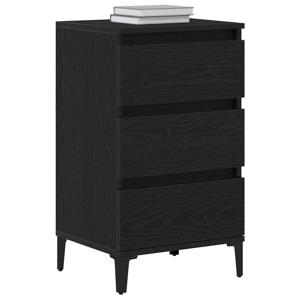 Bedside Cabinet Black Oak 45 x 35 x 44 cm Engineered Wood