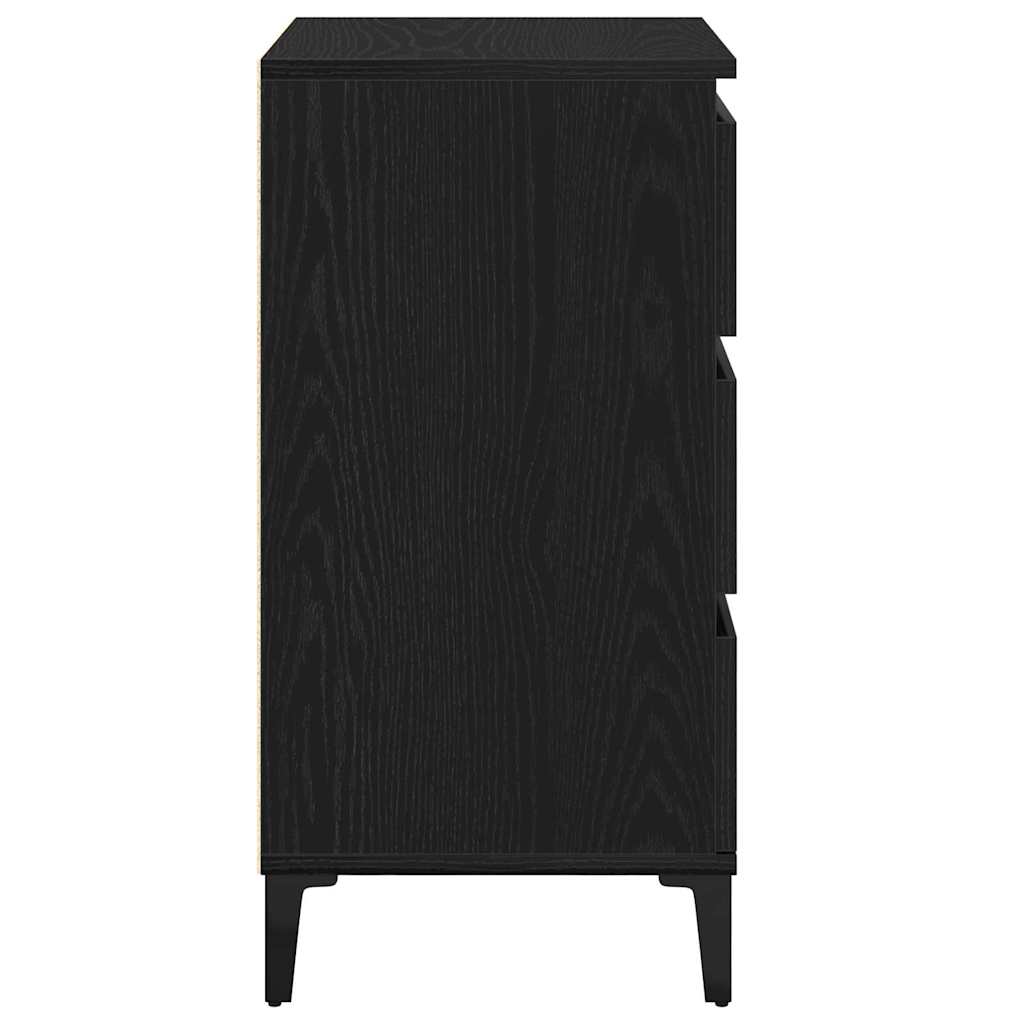 Bedside Cabinet Black Oak 45 x 35 x 44 cm Engineered Wood